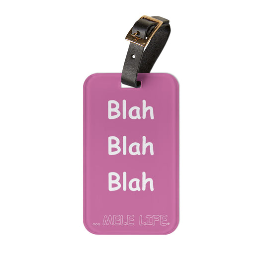 Luggage Tag - Blah Blah Blah (pink)