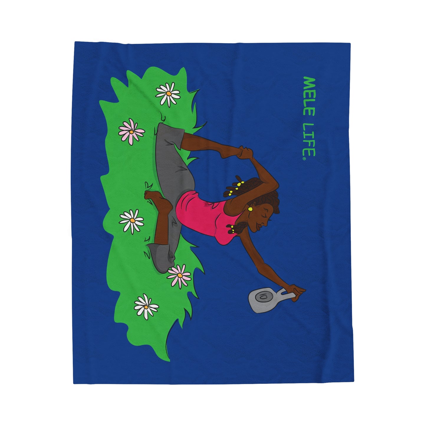 Blanket Velveteen Plush - Yoga Lady 2 (blue)