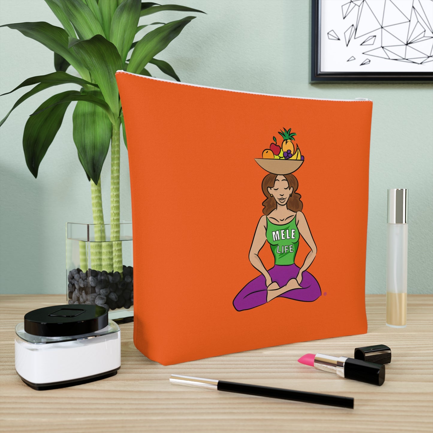Cosmetic Bag - Yoga Lady1   (orange)