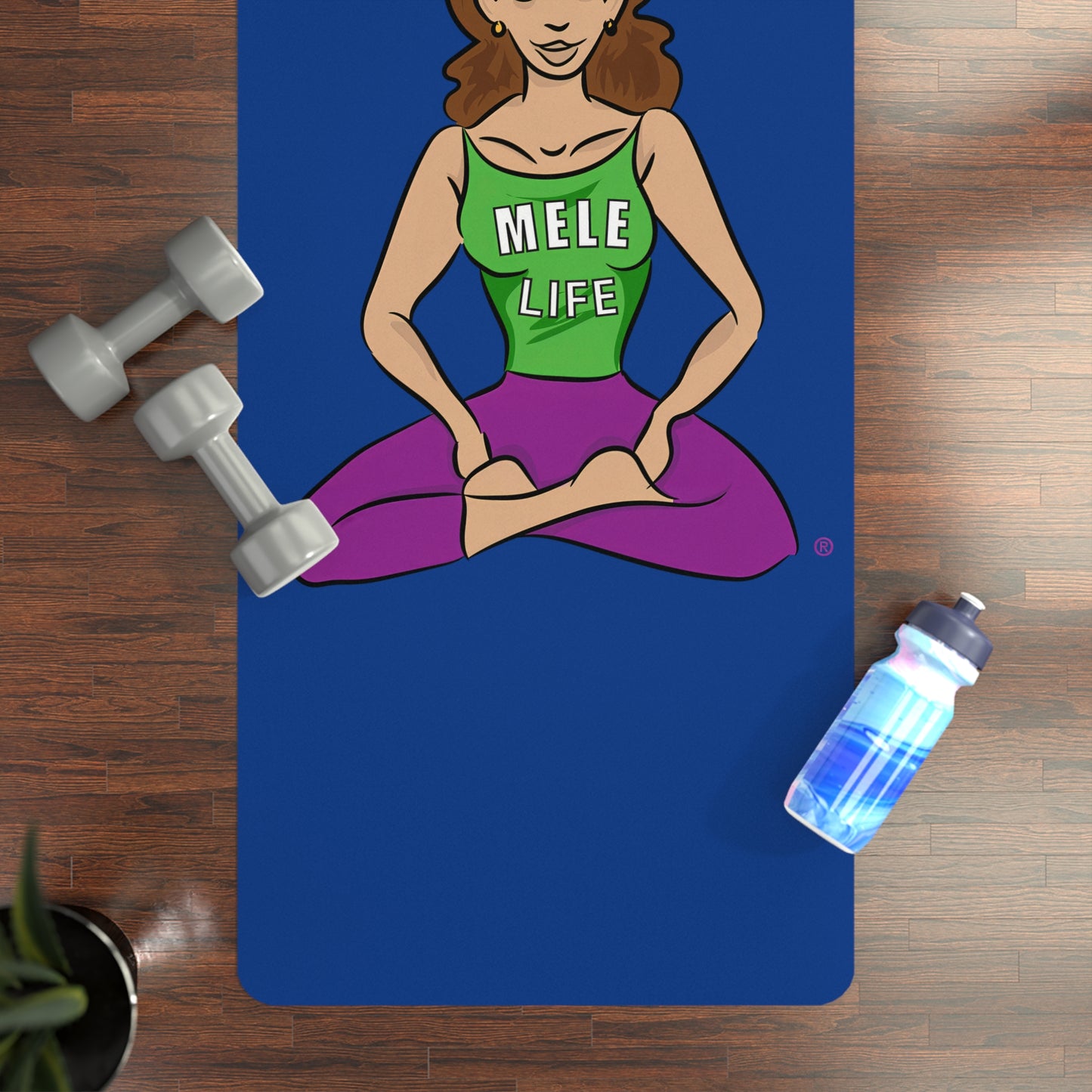 Yoga Mat - Yoga Lady1   (blue mat)