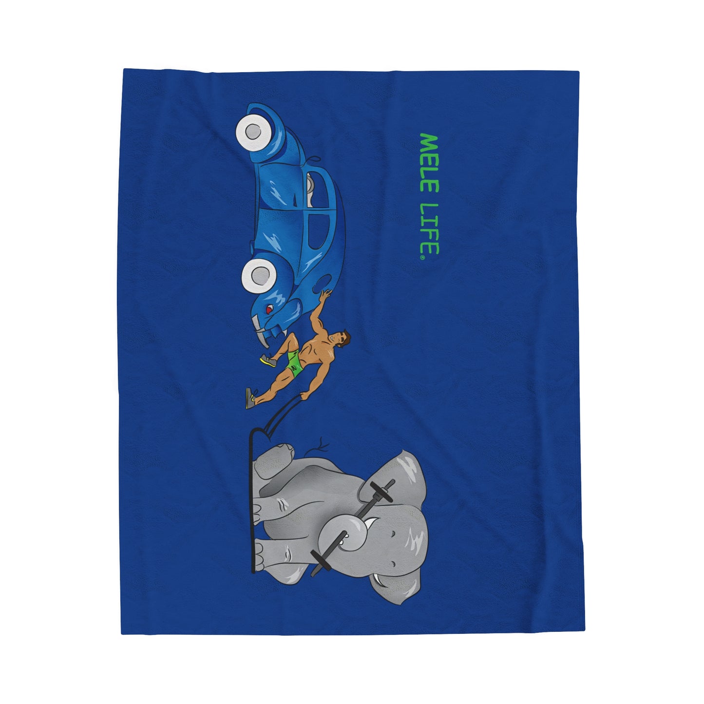 Blanket Velveteen Plush - Strong Brown Man (dark blue)