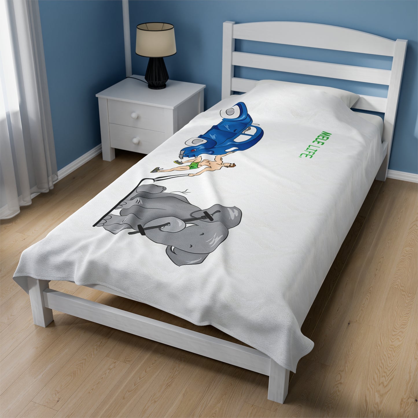 Blanket Velveteen Plush - Strong White Man (white)