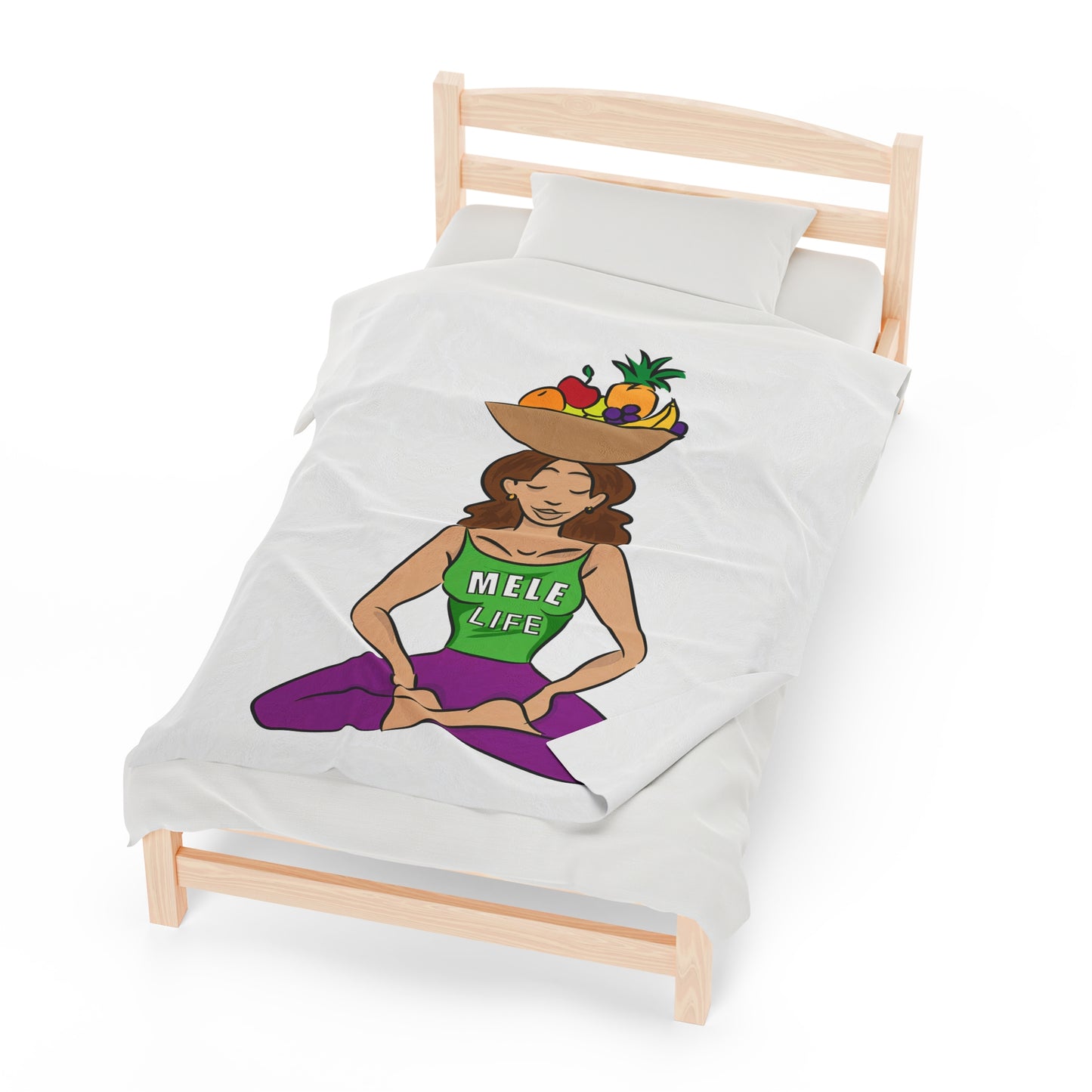 Blanket Velveteen Plush - Yoga Lady 1 (white)