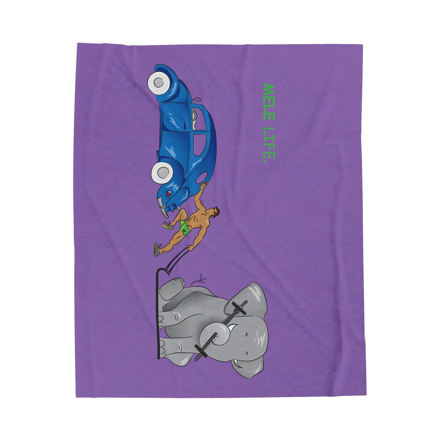Blanket Velveteen Plush - Strong Brown Man (purple)