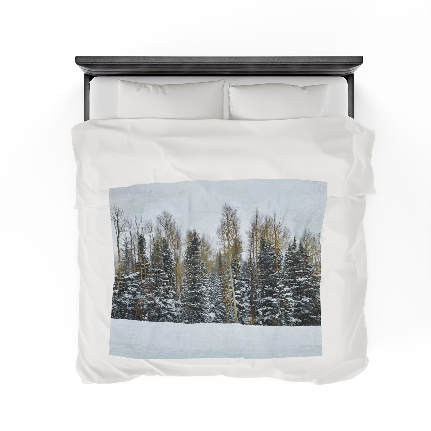 Blanket Velveteen Plush - Forest Winterscape
