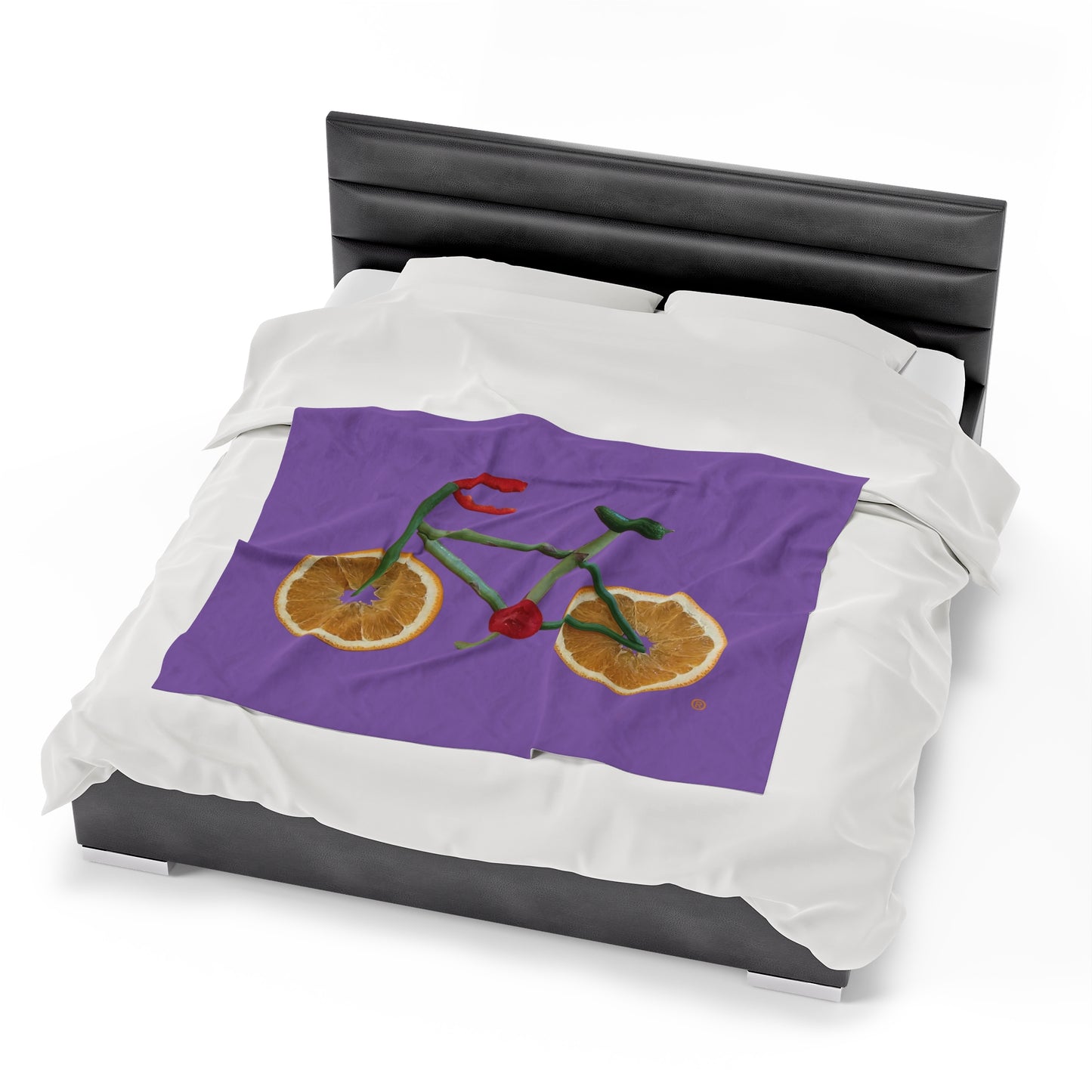 Blanket Velveteen Plush - Veggie Bike (purple)