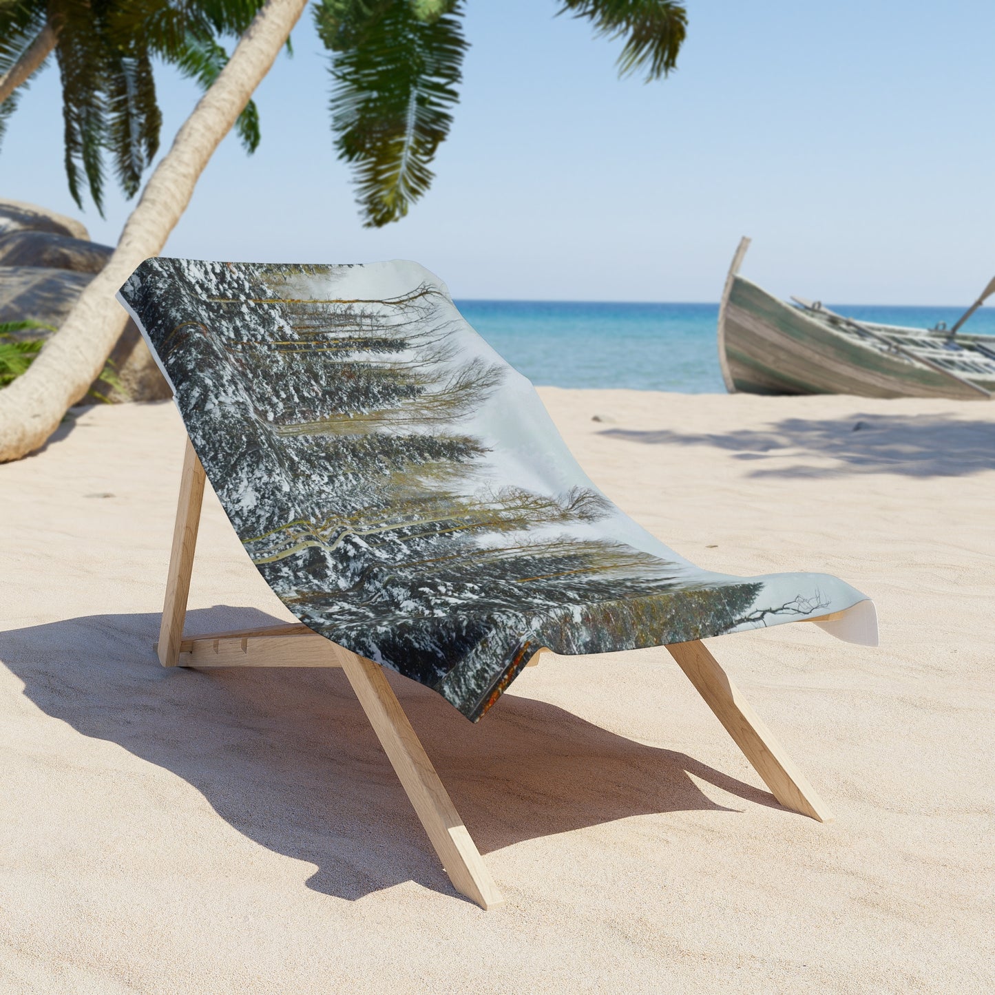 Beach, Bath & Pool Towel - Forest Winterscape