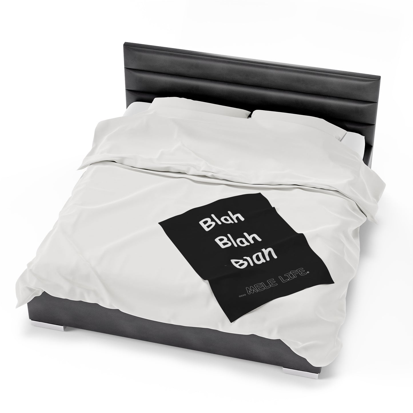 Blanket Velveteen Plush - Blah Blah Blah (black)