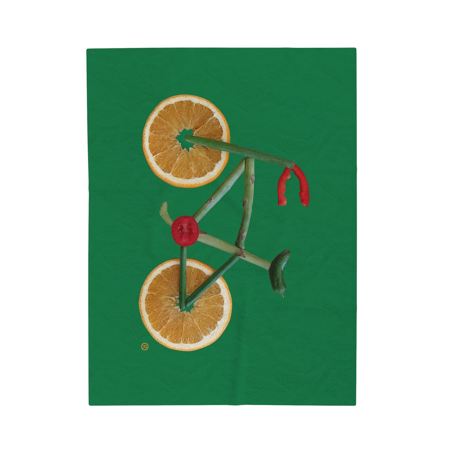 Blanket Velveteen Plush - Veggie Bike (green)