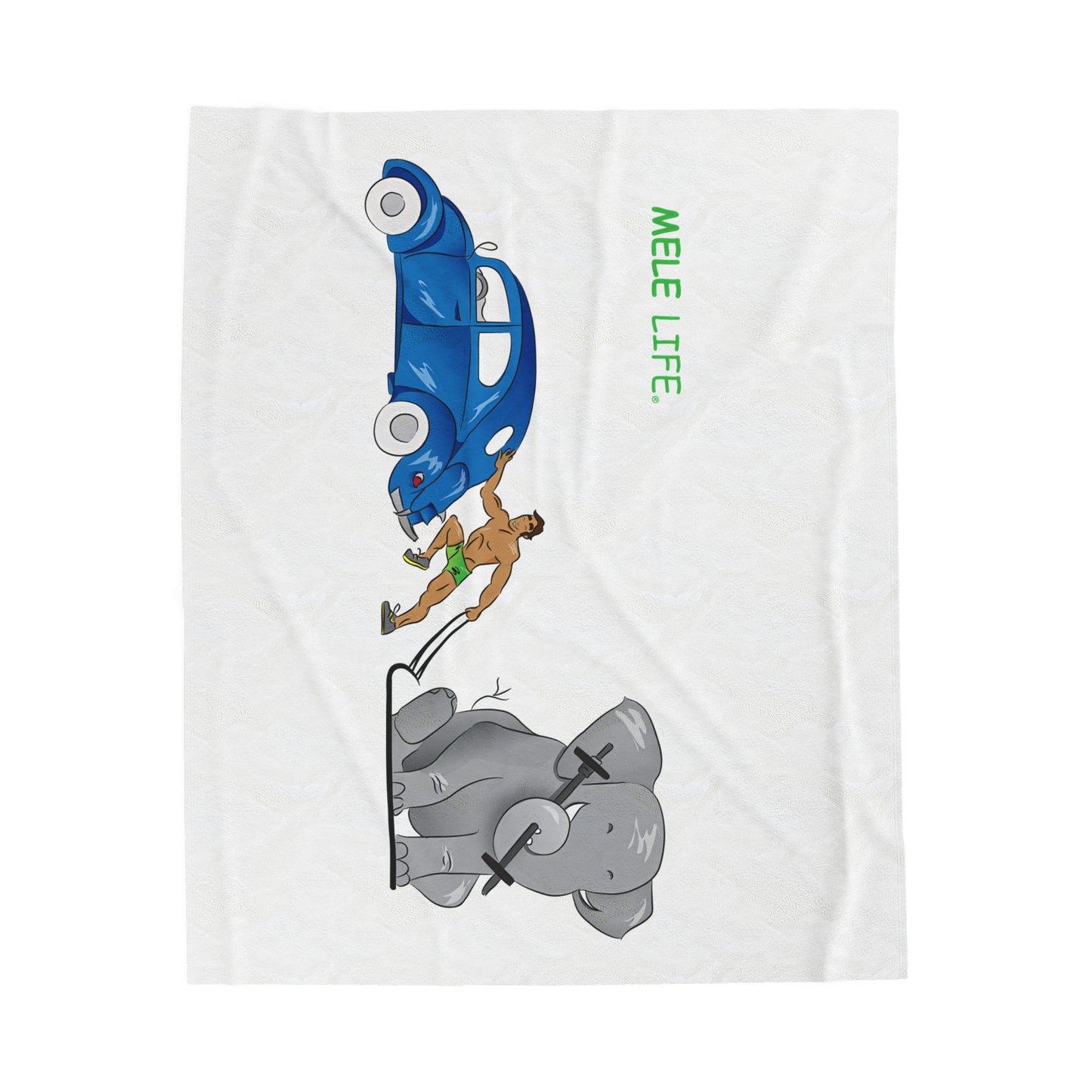 Blanket Velveteen Plush - Strong Brown Man (white)