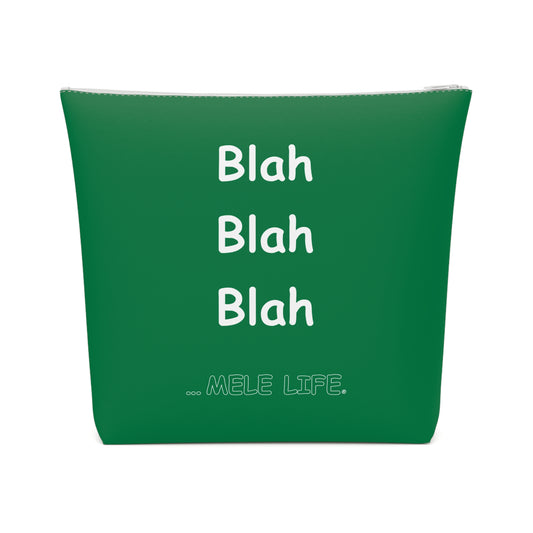 Cosmetic Bag - Blah Blah Blah   (green)