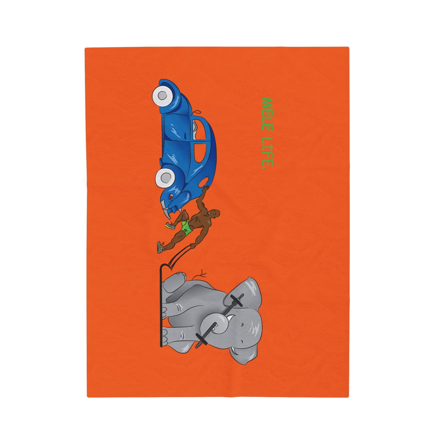 Blanket Velveteen Plush - Strong Black Man (orange)