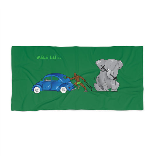 Beach, Bath & Pool Towel - Strong Black Man (green)