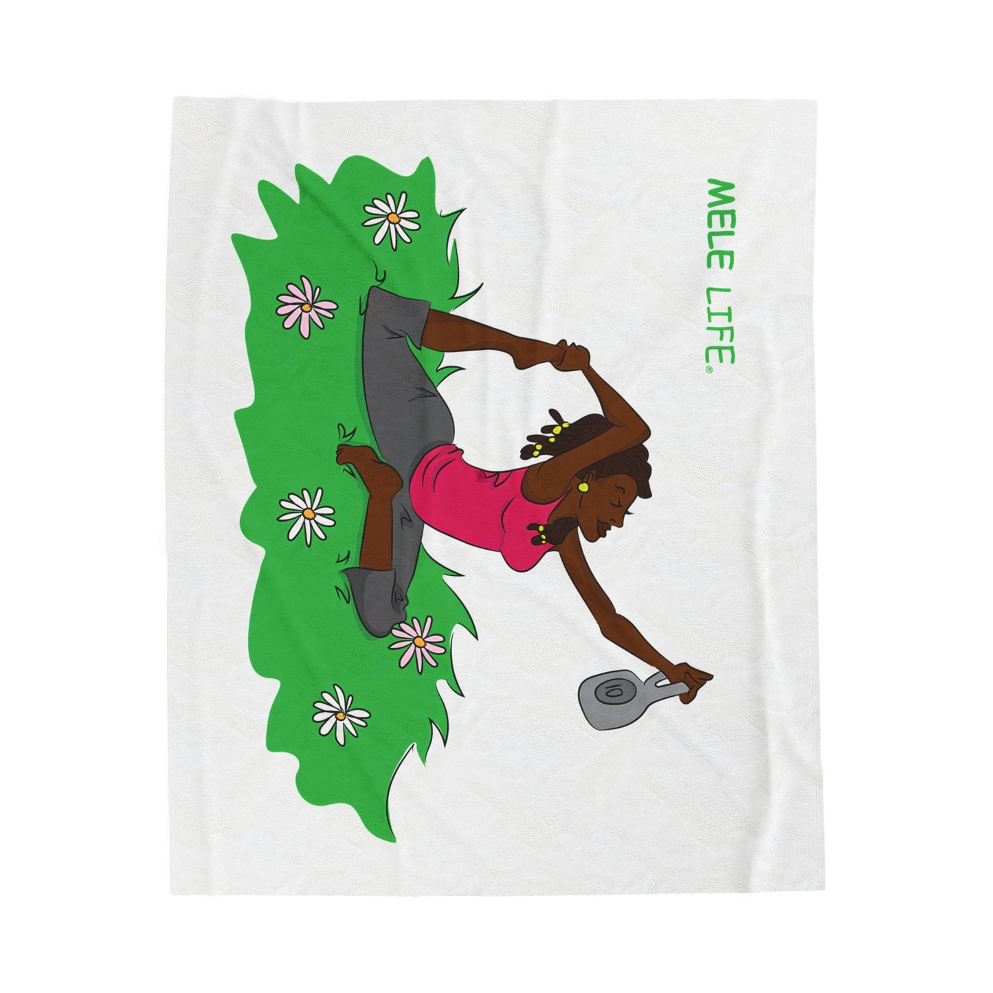 Blanket Velveteen Plush - Yoga Lady 2 (white)