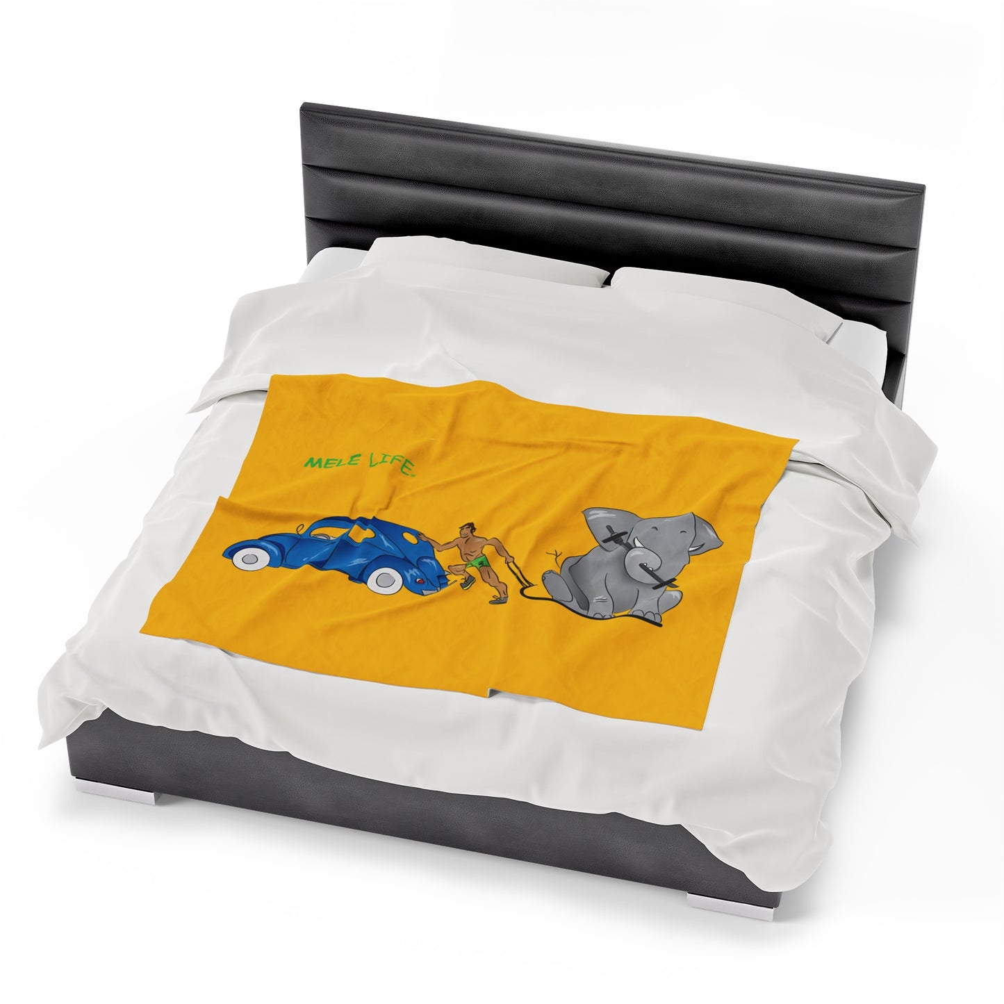 Blanket Velveteen Plush - Strong Brown Man (yellow)