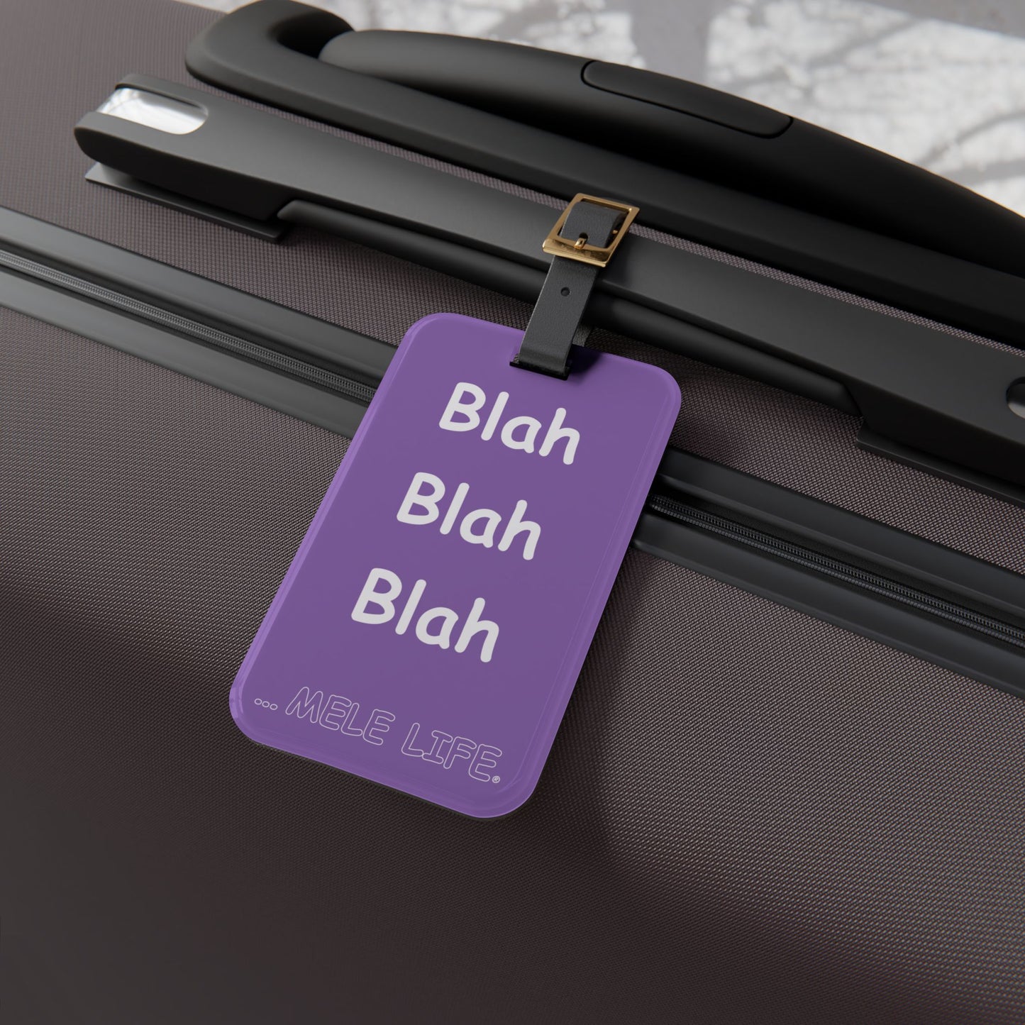 Luggage Tag - Blah Blah Blah (purple)