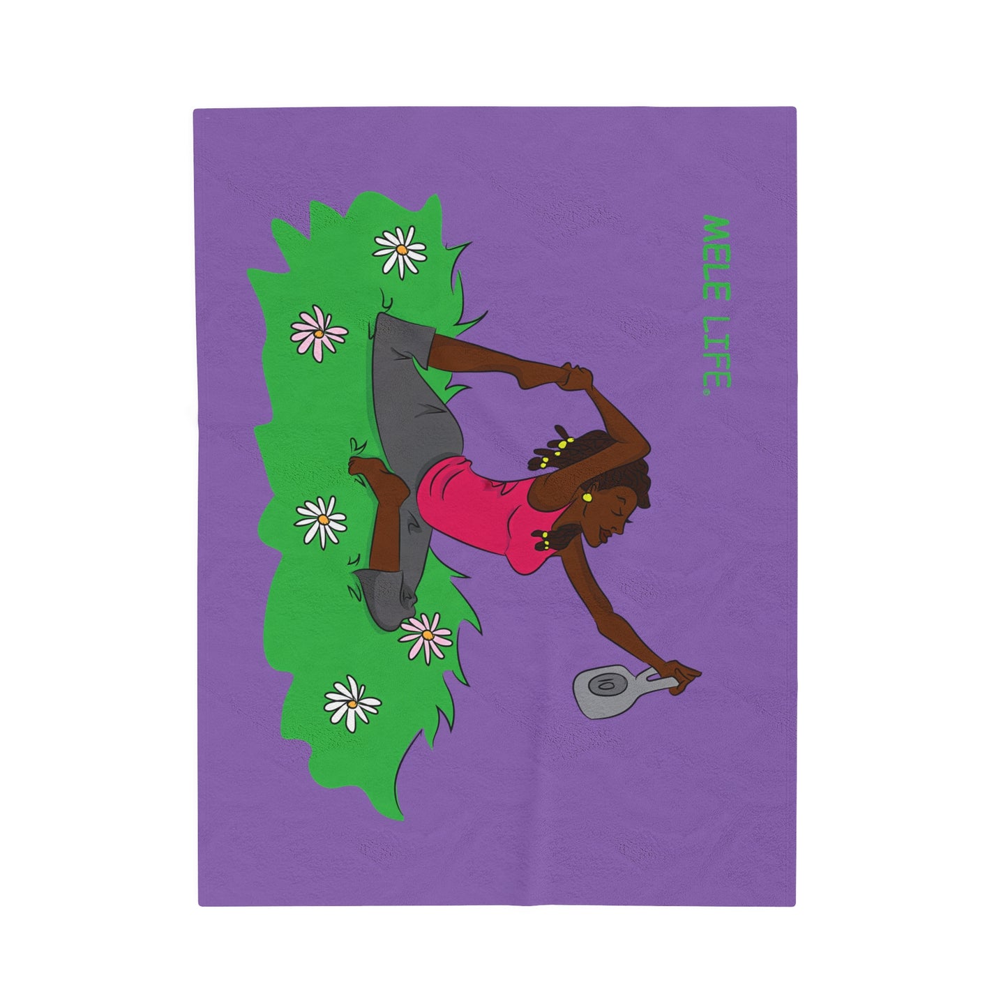 Blanket Velveteen Plush - Yoga Lady 2 (purple)
