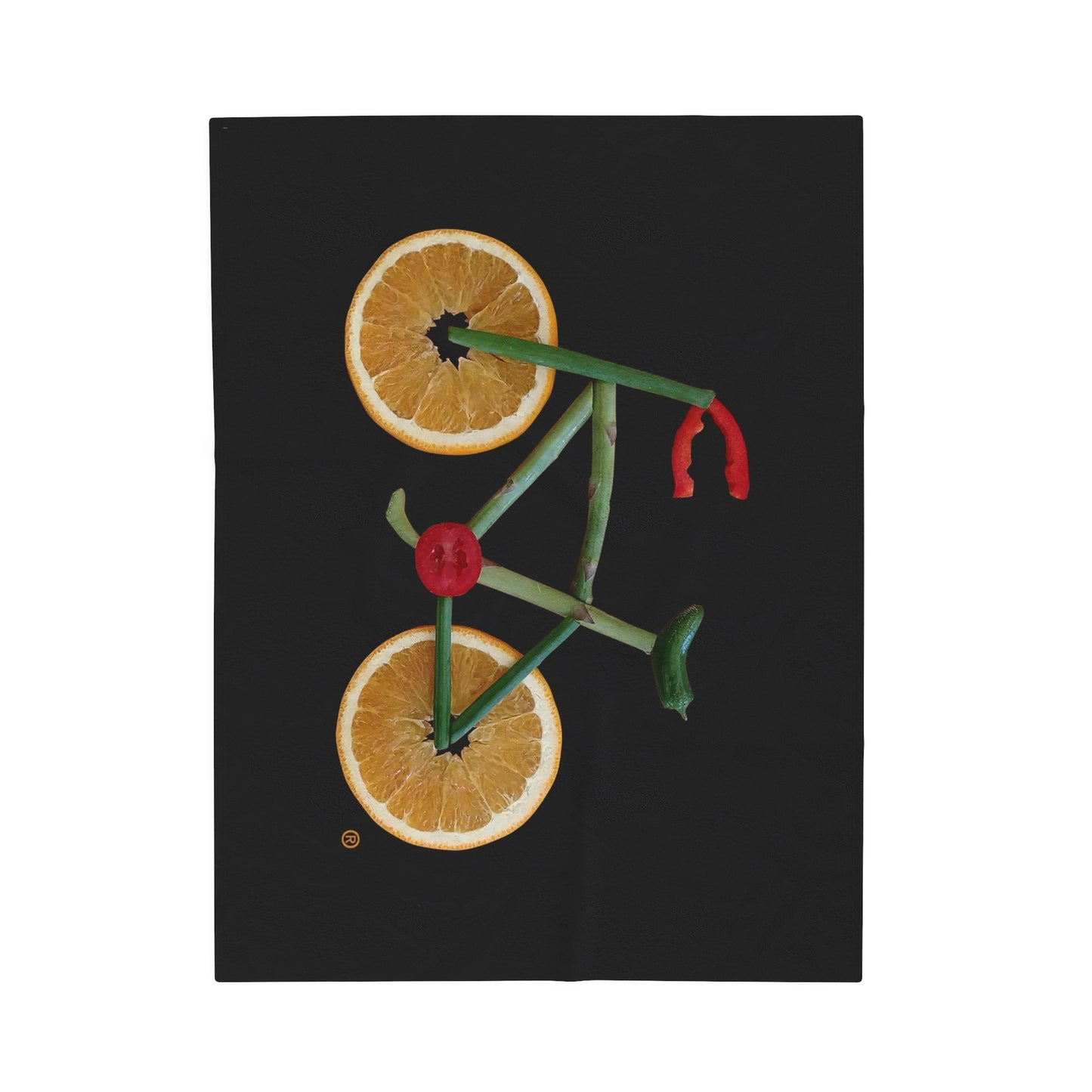 Blanket Velveteen Plush - Veggie Bike (black)