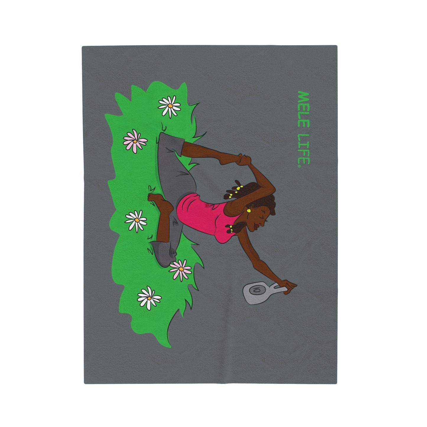 Blanket Velveteen Plush - Yoga Lady 2 (dark grey)