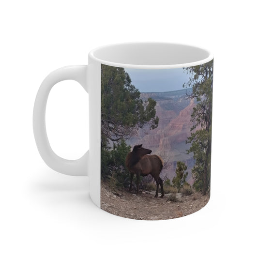 Coffee Mug - Elk at rim of Grand Canyon