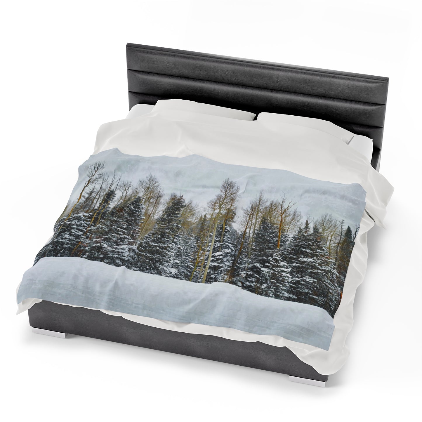 Blanket Velveteen Plush - Forest Winterscape