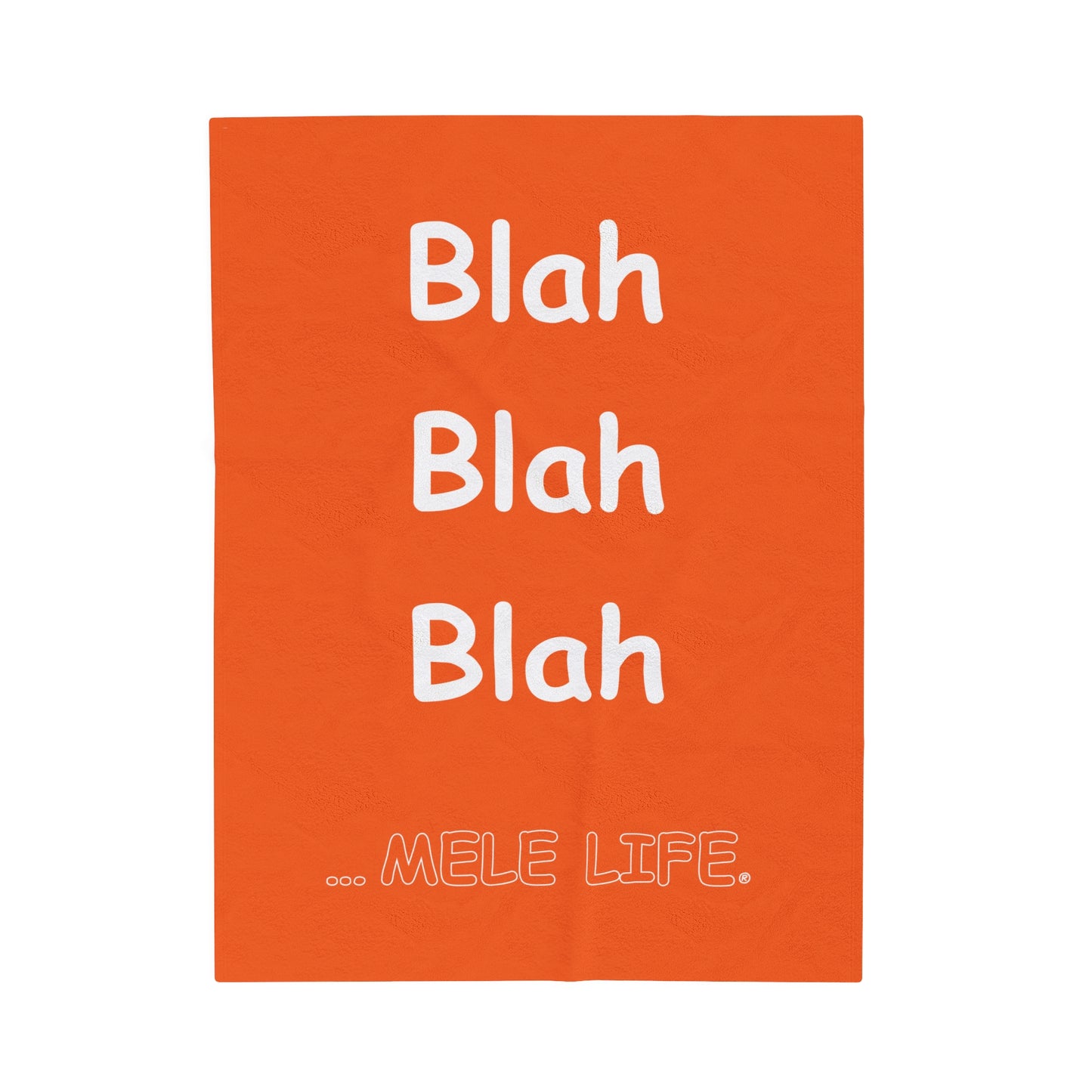 Blanket Velveteen Plush - Blah Blah Blah (orange)