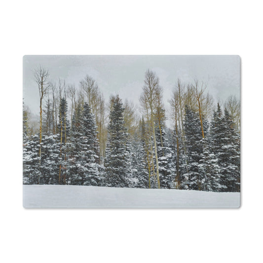 Cutting Board (glass) - Forest Winterscape