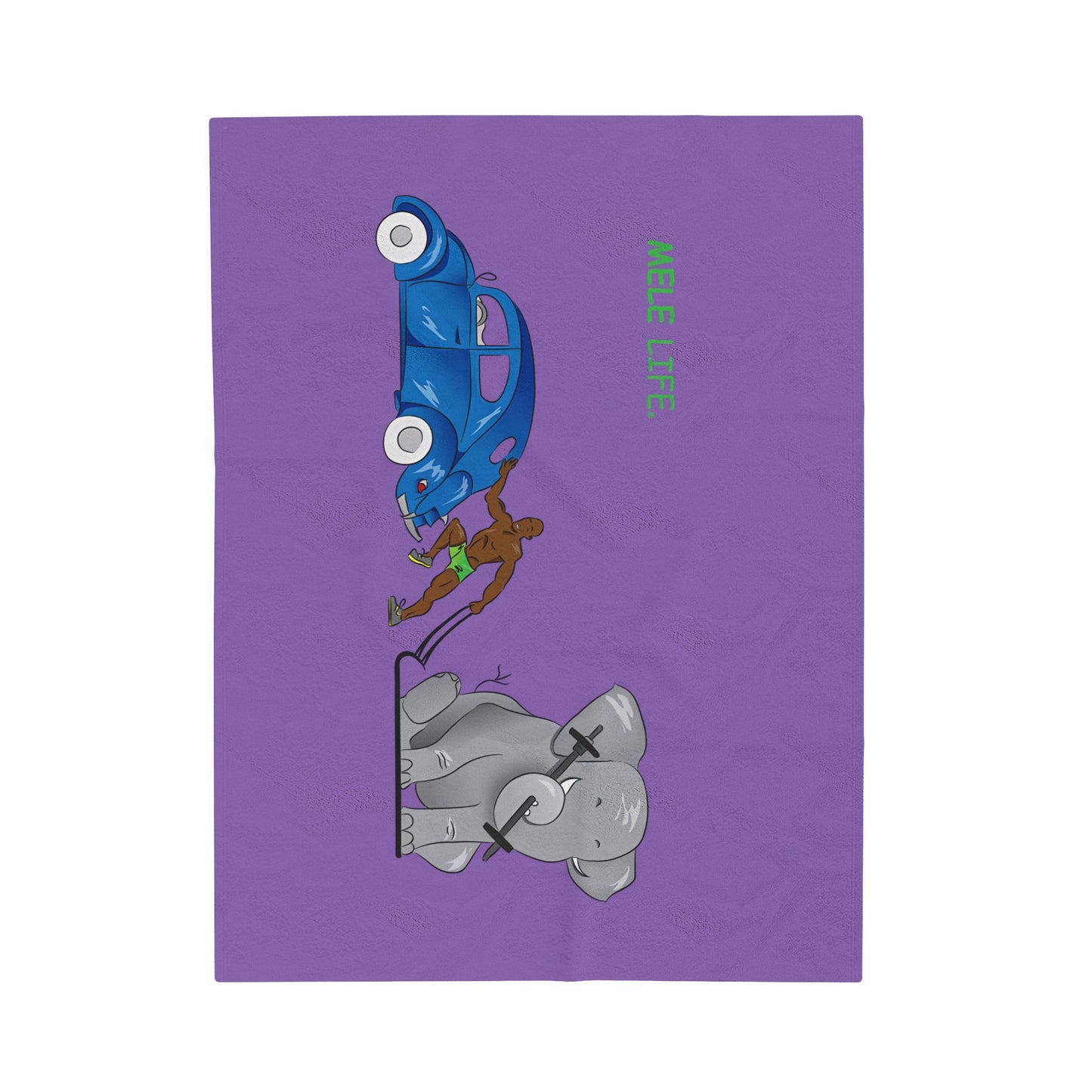 Blanket Velveteen Plush - Strong Black Man (purple)