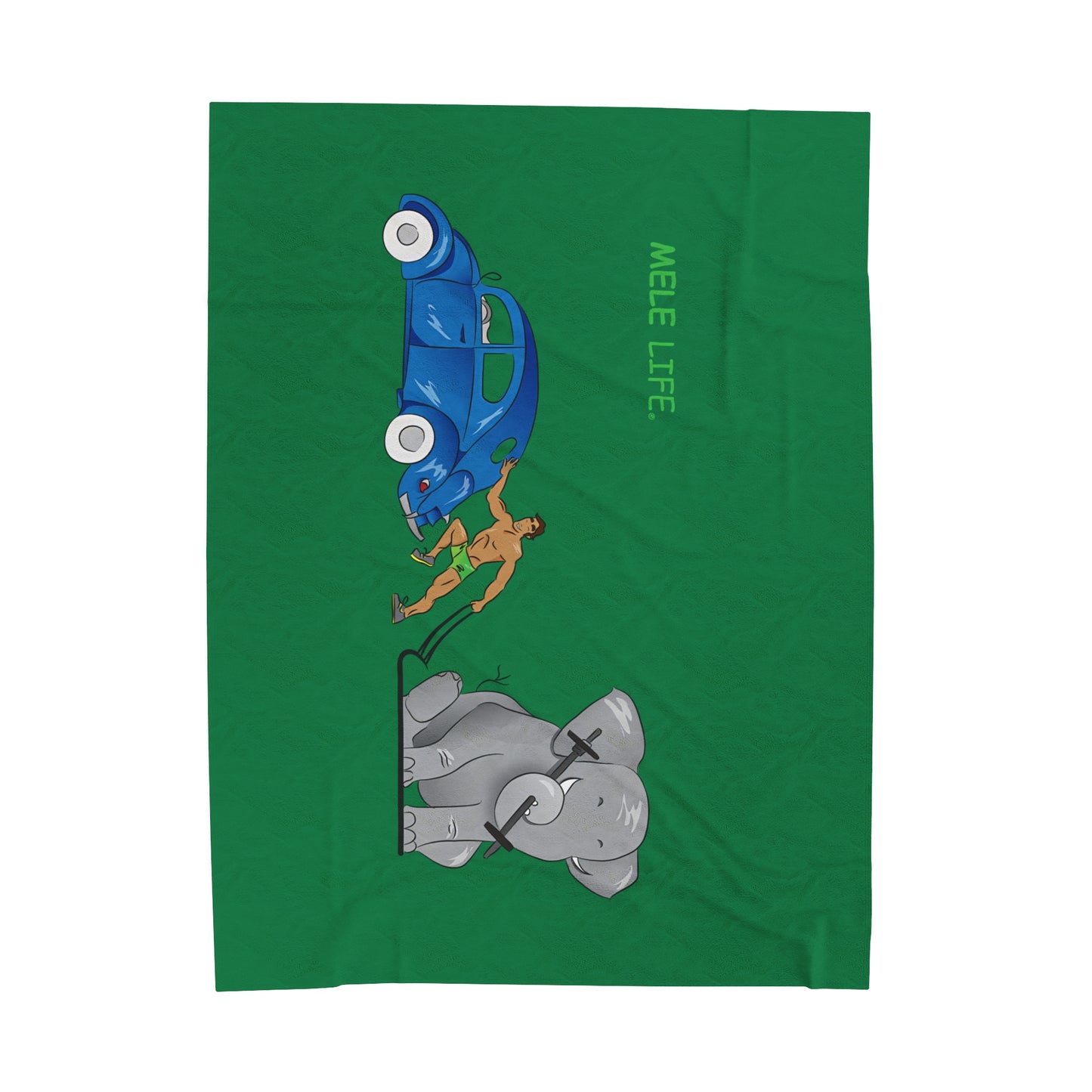 Blanket Velveteen Plush - Strong Brown Man (green)