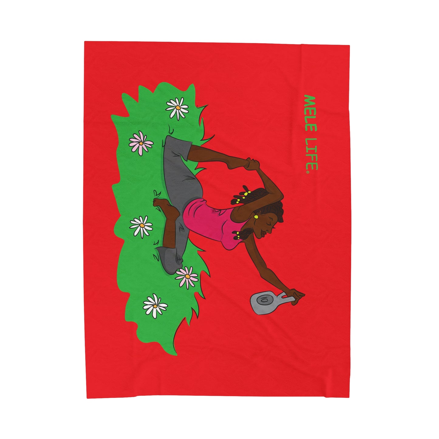 Blanket Velveteen Plush - Yoga Lady 2 (red)