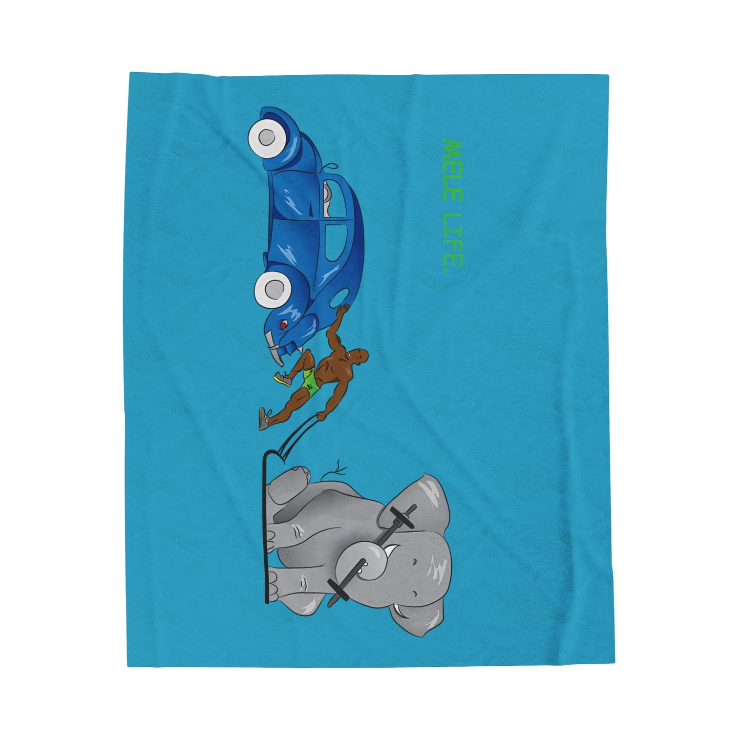 Blanket Velveteen Plush - Strong Black Man (turquoise)