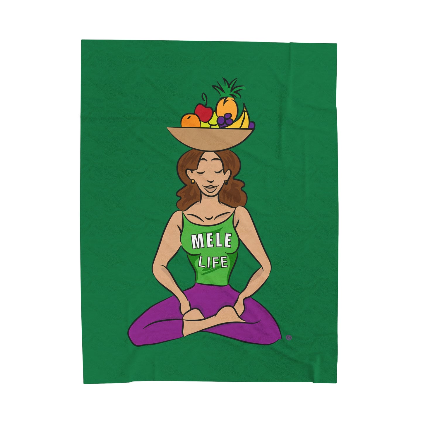 Blanket Velveteen Plush - Yoga Lady 1 (green)