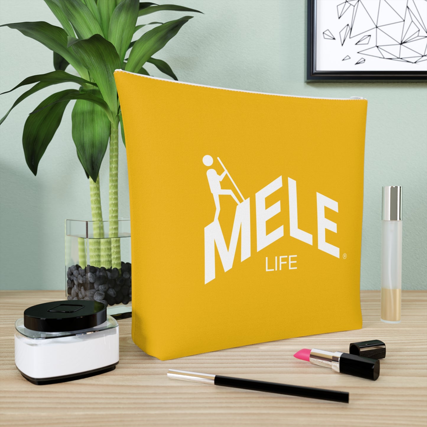 Cosmetic Bag - MELE LIFE logo   (yellow)