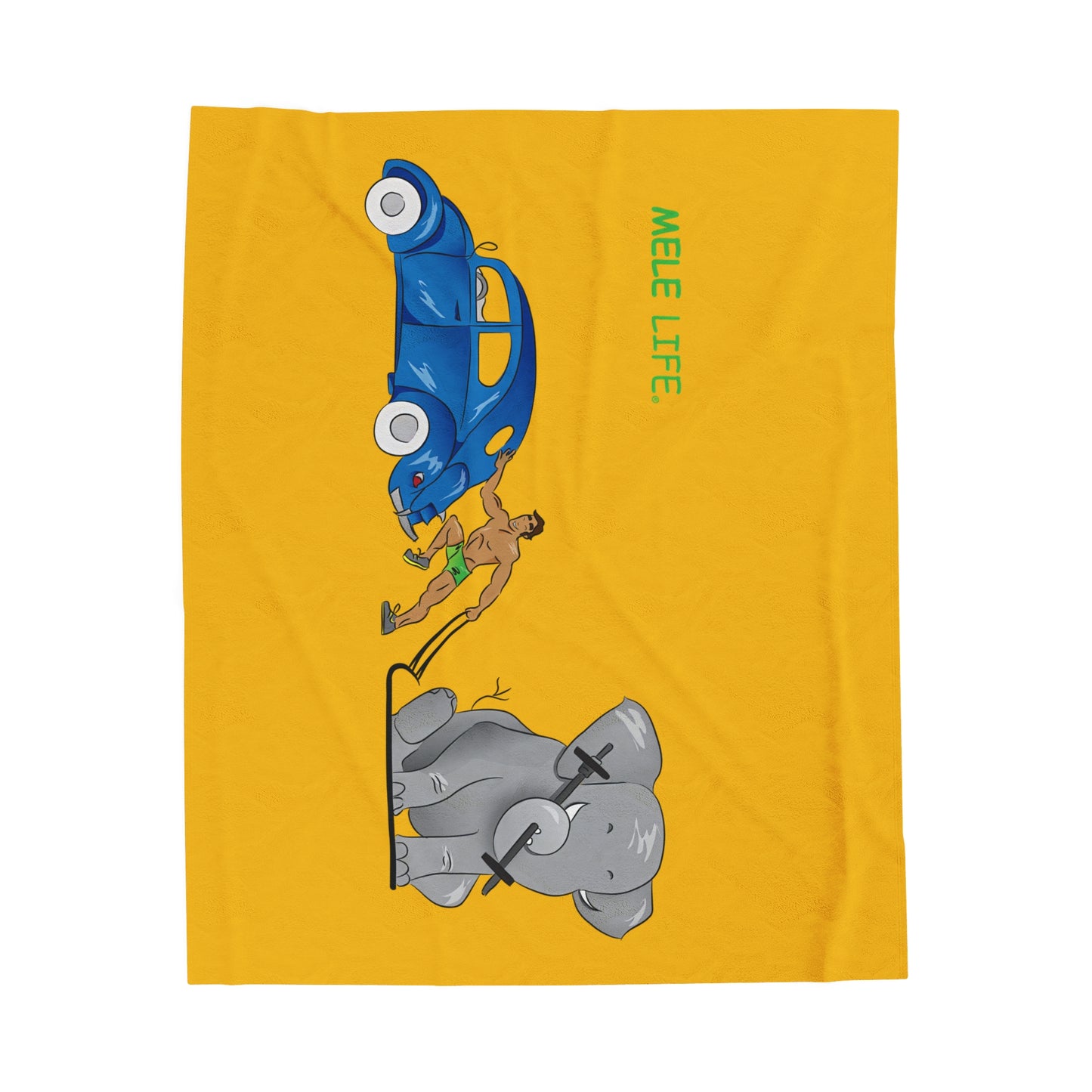 Blanket Velveteen Plush - Strong Brown Man (yellow)