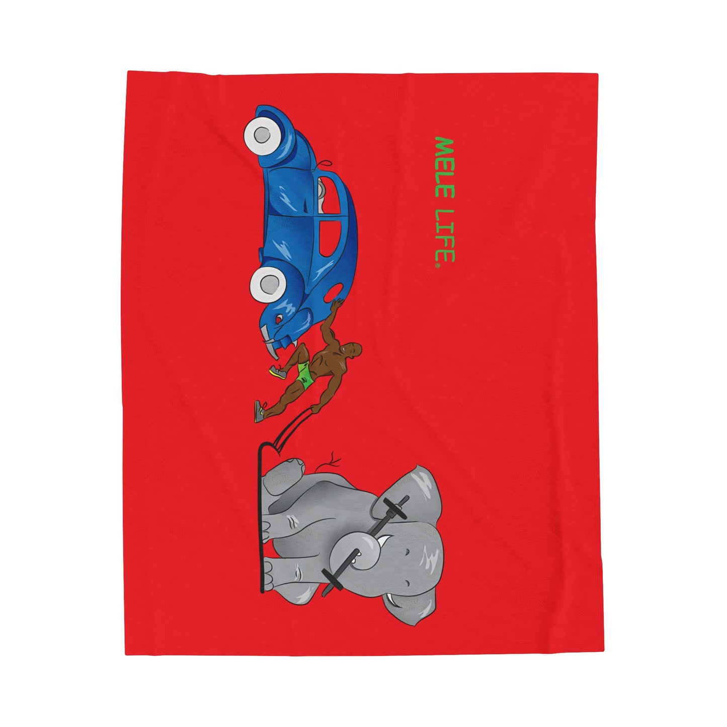Blanket Velveteen Plush - Strong Black Man (red)