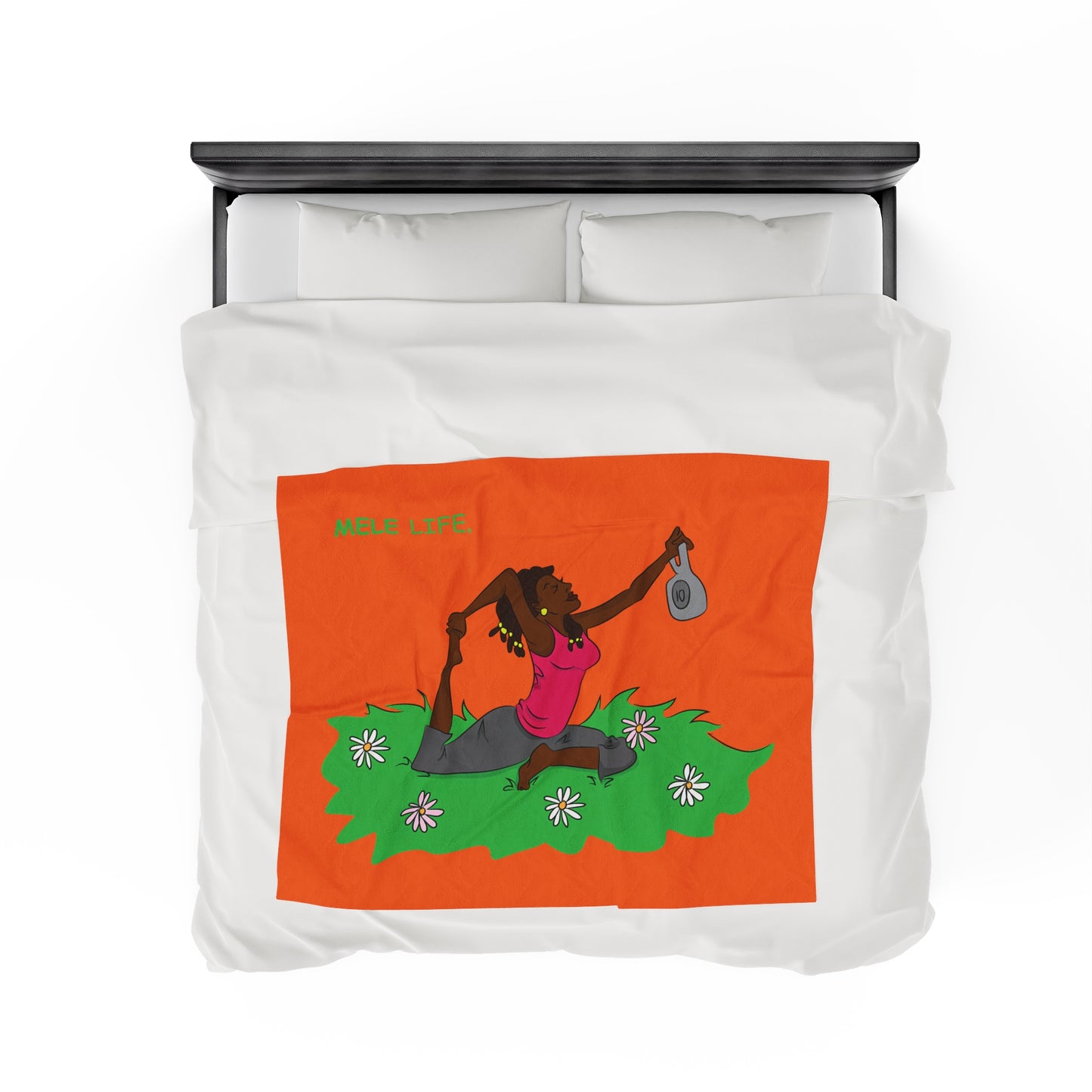 Blanket Velveteen Plush - Yoga Lady 2 (orange)