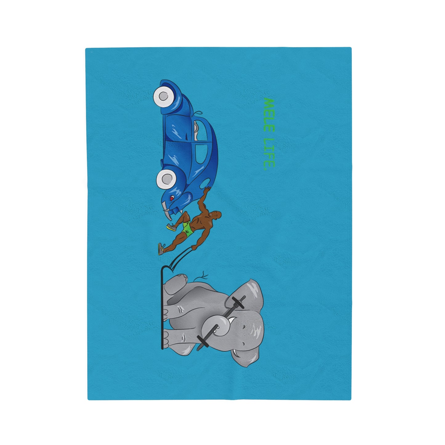 Blanket Velveteen Plush - Strong Black Man (turquoise)