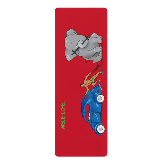 Yoga Mat - Strong brown man (red mat)