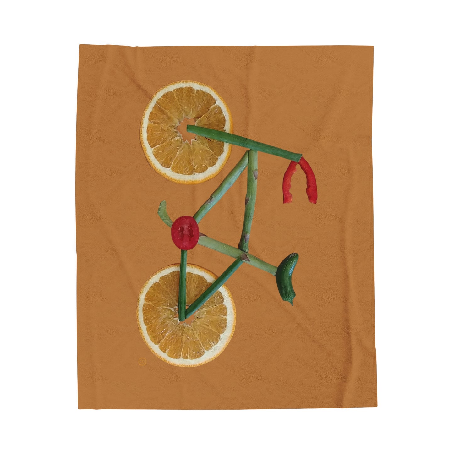 Blanket Velveteen Plush - Veggie Bike (light brown)