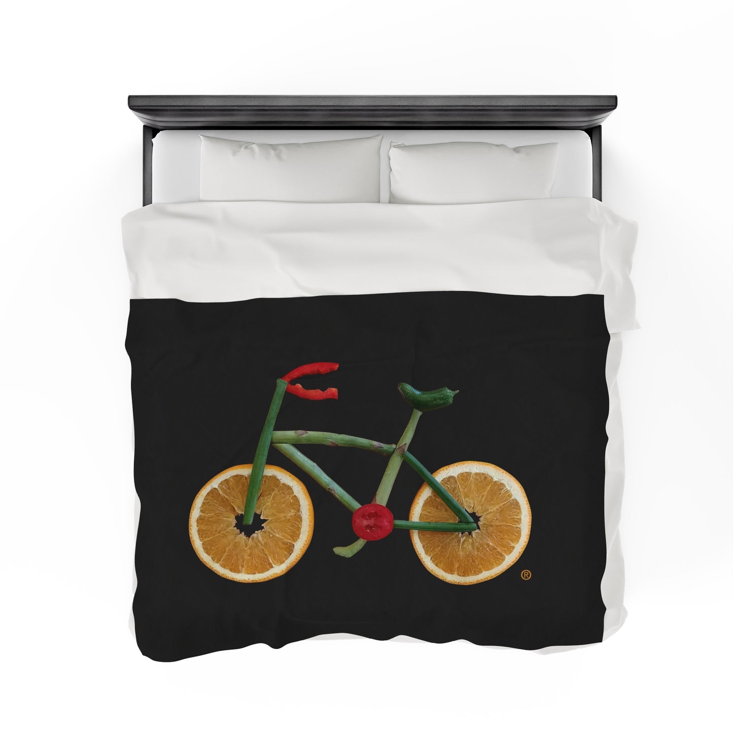 Blanket Velveteen Plush - Veggie Bike (black)