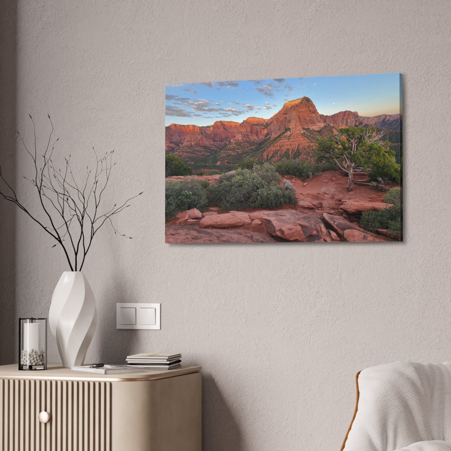 Canvas Wall Art - Kolob Canyons at sunset (Zion National Park)