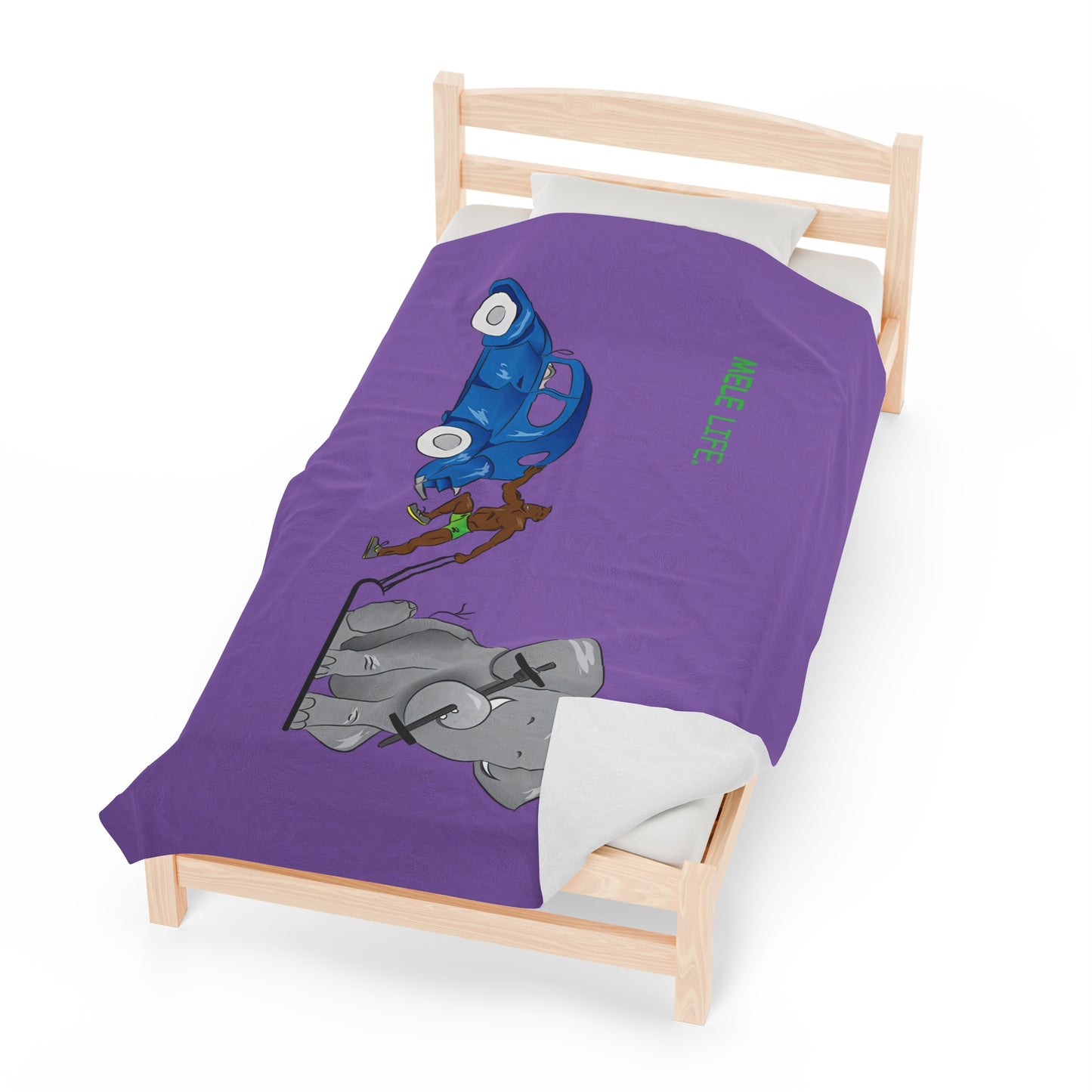 Blanket Velveteen Plush - Strong Black Man (purple)