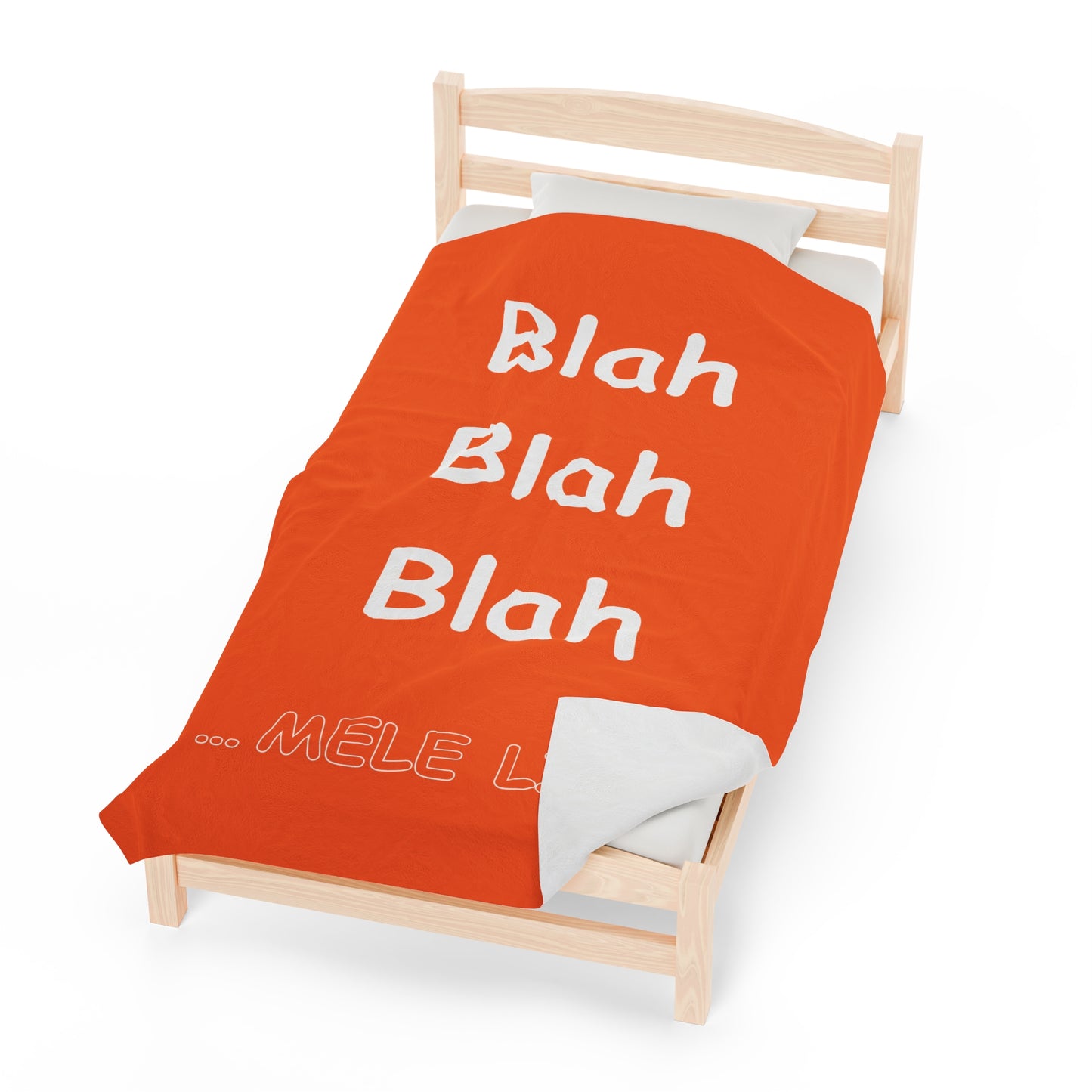 Blanket Velveteen Plush - Blah Blah Blah (orange)