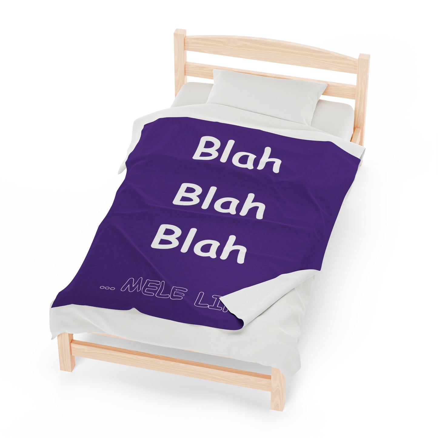 Blanket Velveteen Plush - Blah Blah Blah (purple)