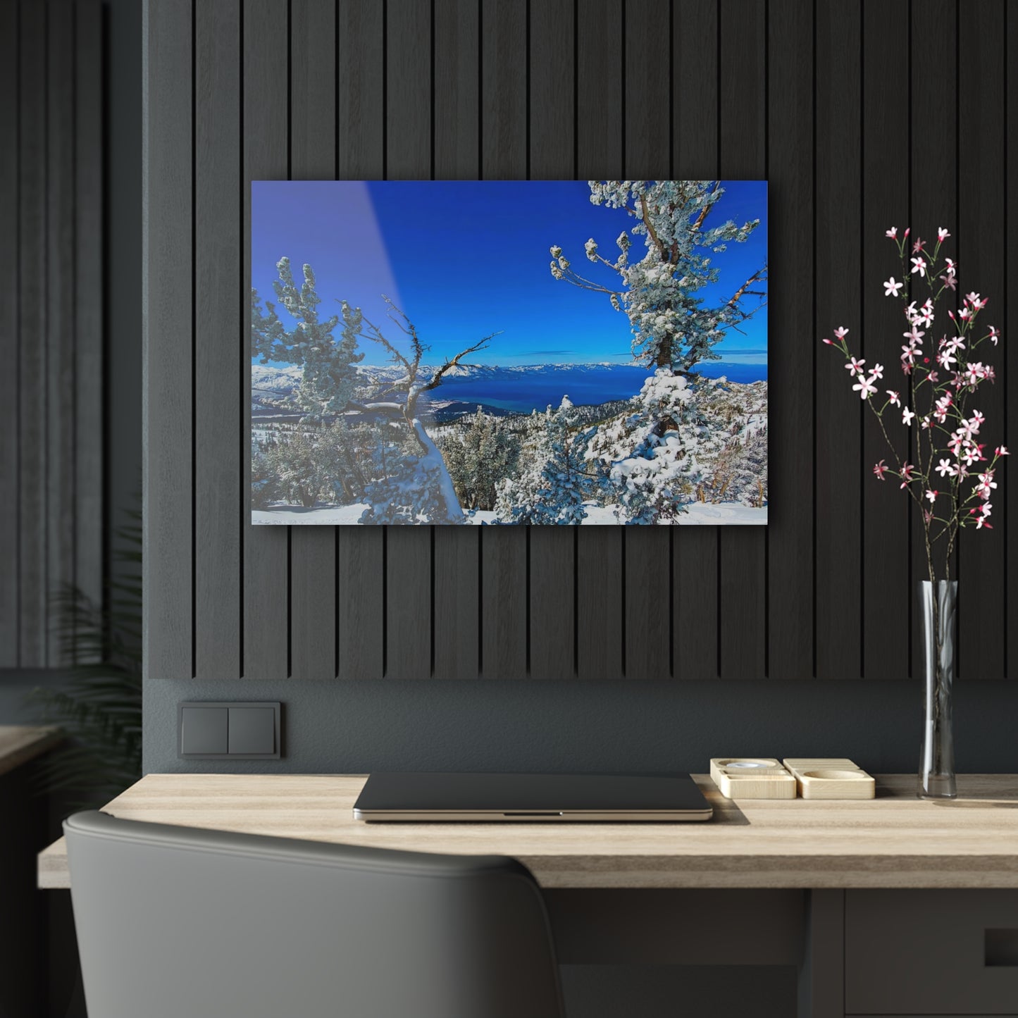 Acrylic Art - Lake Tahoe in Winter
