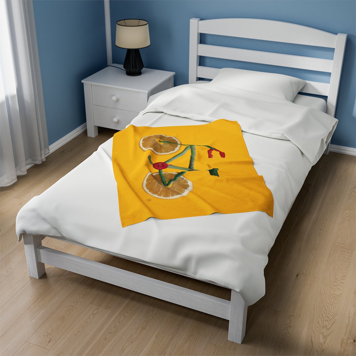 Blanket Velveteen Plush - Veggie Bike (yellow)