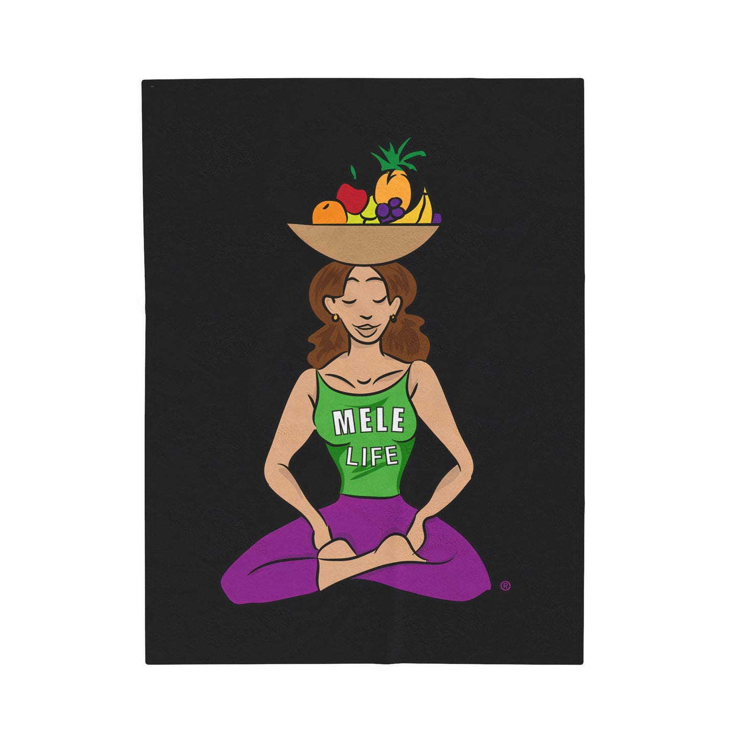 Blanket Velveteen Plush - Yoga Lady 1 (black)