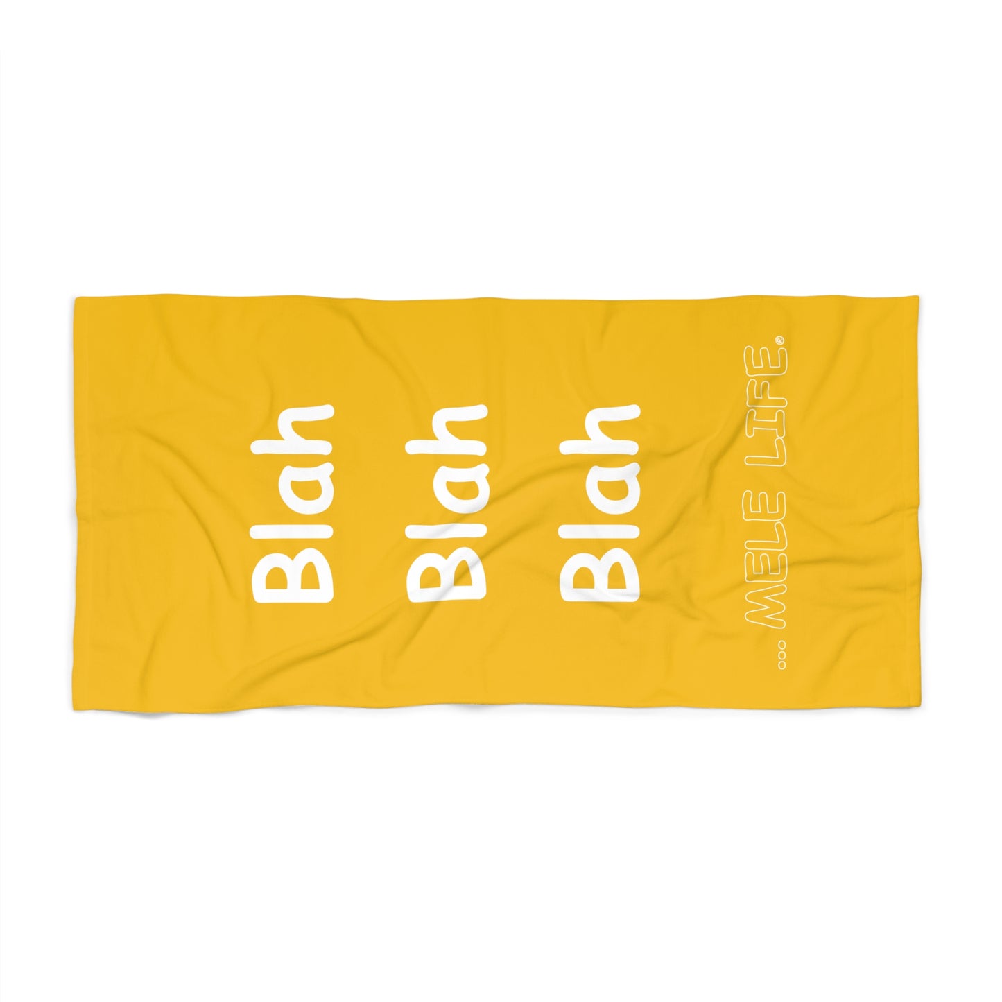 Beach, Bath & Pool Towel - Blah Blah Blah (yellow)