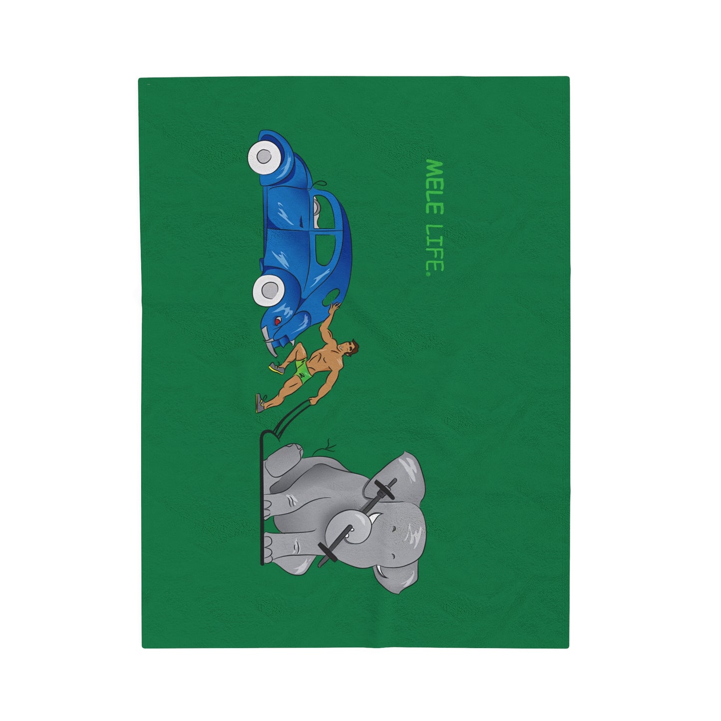 Blanket Velveteen Plush - Strong Brown Man (green)