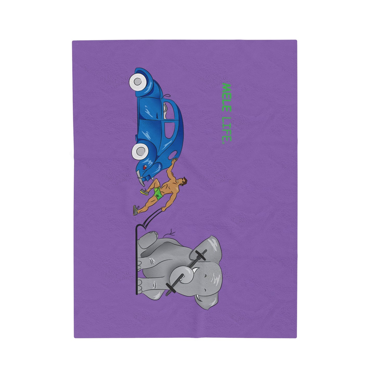 Blanket Velveteen Plush - Strong Brown Man (purple)
